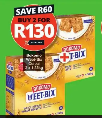 Checkers Bokomo Weet-Bix Cereal 2x1.35kg offer