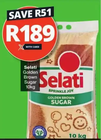 Checkers Selati Golden Brown Sugar 10kg offer