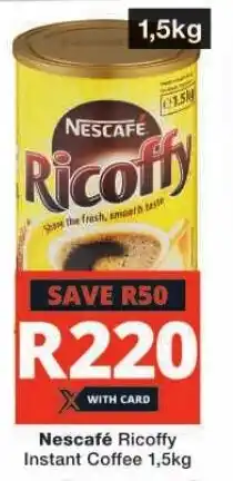 Checkers Nescafé Ricoffy Instant Coffee 1,5kg offer