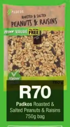 Checkers Padkos Roasted & Salted Peanuts & Raisins 750g bag offer