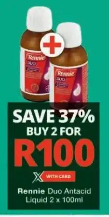 Checkers Rennie Duo Antacid Liquid 2 x 100ml offer