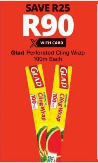 Glad Perforated Cling Wrap 100m Each