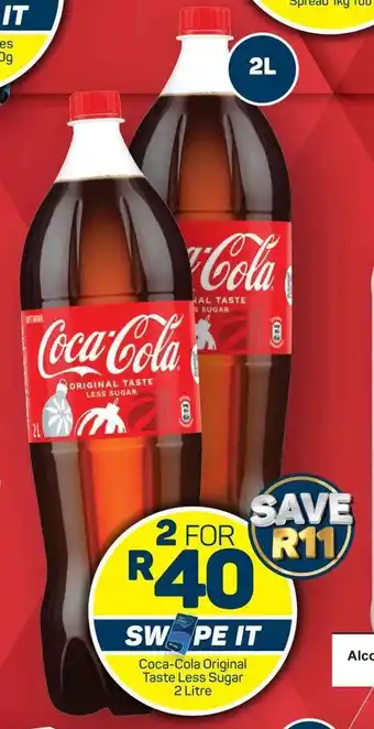 Pick n Pay Hypermarket Coca-Cola Original Taste Less Sugar 2 Litre offer