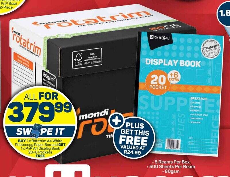 BUY 1x Rotatrim A4 White Photocopy Paper Box and GET 1x PnP A4 Display