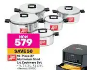 Game Hart 10 piece j7 aluminium solid lid cookware set offer