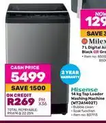 Game Hisense 14kg top loader washing machine wtja1402t offer