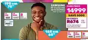 Game Samsung 75 (190cm) crystal uhd 4k tv cu7000 offer