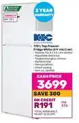 Game Kic 170l top freezer fridge white ktf 518/2 wh offer