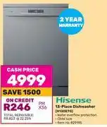 Game Hisense 13 place dishwasher h13detg offer