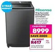 Game Hisense 18kg top loader washing machine wt5t1825dt offer