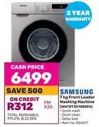 Game Samsung 7kg front loader washing machine ww70t3010bsfa offer