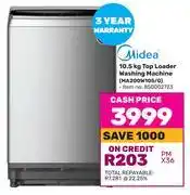 Game Midea 10.5kg top loader washing machine ma200w105/g offer