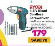 Game Ryobi 4.8v nicad cordless screwdriver offer