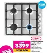 Game Defy 4 burner gas hob stainless steel dhg133 offer