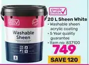 Game Simple choice 20l sheen white offer
