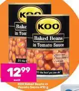 Game Koo baked beans in tomato sauce-410g each offer