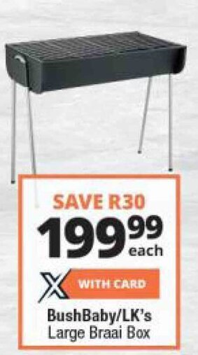 Checkers Bushbaby/LK's Large Braai Box offer