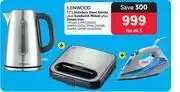 Makro Kenwood 1.7l s/s kettle plus sandwich maker plus steam iron-for all 3 offer