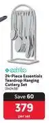 Eetrite 24 piece essentials teardrop hanging cutlery set-per set
