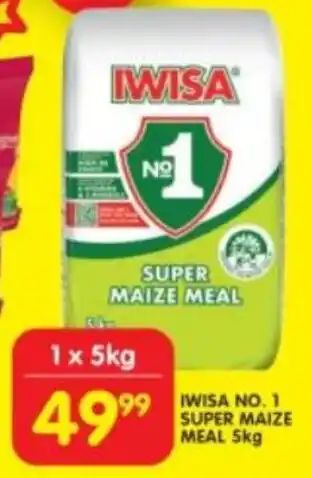 Shoprite IWISA NO. 1 SUPER MAIZE MEAL 5kg offer