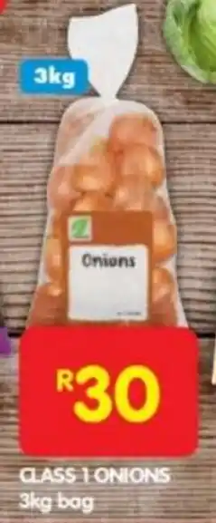 Shoprite CLASS 1 ONIONS 3kg bag offer