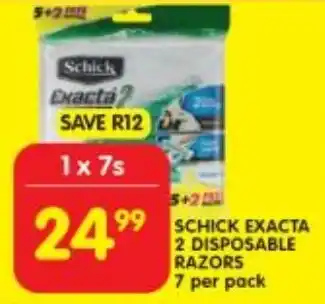 SCHICK EXACTA 2 DISPOSABLE RAZORS 7 per pack