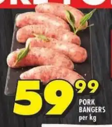 Shoprite PORK BANGERS per kg offer