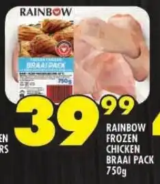 Shoprite RAINBOW FROZEN CHICKEN BRAAI PACK 750g offer