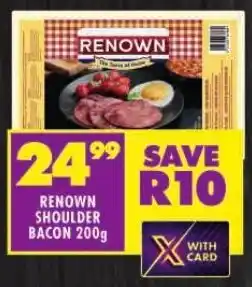 Shoprite RENOWN SHOULDER BACON 200g offer