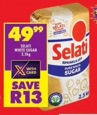 Shoprite SELATI WHITE SUGAR 2,5kg offer