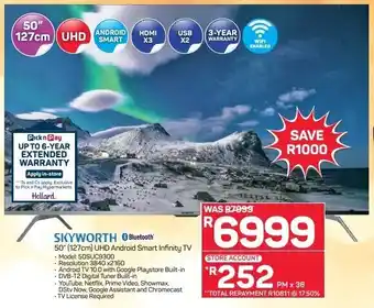 Pick n Pay Skyworth 50" (127cm) UHD Android Smart infinity TV offer