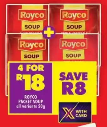 Shoprite ROYCO PACKET SOUP all variants 50g offer