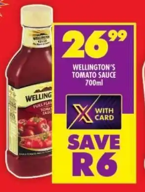 Shoprite WELLINGTON'S TOMATO SAUCE 700ml offer