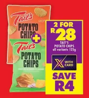 Shoprite TAIT'S POTATO CHIPS all variants 125g offer