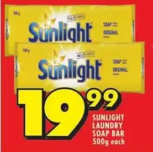 Shoprite SUNLIGHT LAUNDRY SOAP BAR 500g each offer