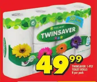 Shoprite TWINSAVER 1-PLY TOILET ROLLS 8 per pack offer