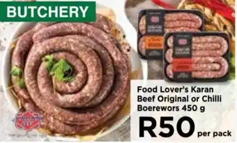 Food Lover's Karan Beef Original or Chilli Boerewors 450g
