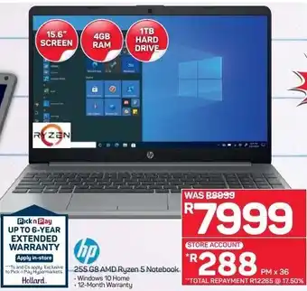 Pick n Pay HP 255 AMD Ryzen 5 Notebook offer