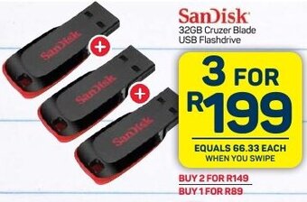 Pick n Pay Sandisk 32GB Cruzer Blade USB Flashdrive offer