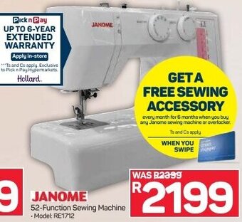 Pick n Pay Janome 52-Function Sewing Machine offer