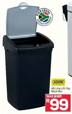 Pick n Pay Addis Lift-Top Black Bin 46L offer