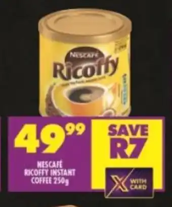 Shoprite NESCAFE RICOFFY INSTANT COFFEE 250g offer