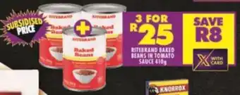 Shoprite RITEBRAND BAKED BEANS IN TOMATO SAUCE 410g offer