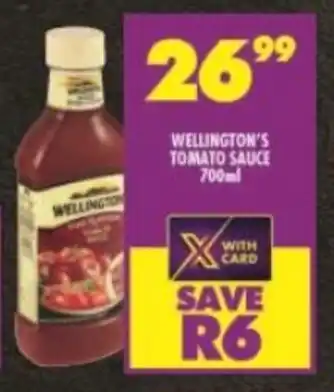 Shoprite WELLINGTON'S TOMATO SAUCE 700ml offer