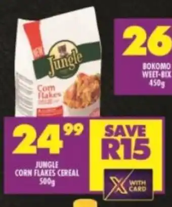 Shoprite JUNGLE CORN FLAKES CEREAL 500g offer