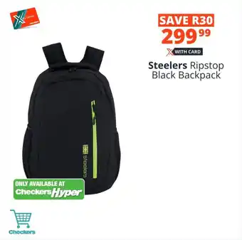 Checkers Steelers Ripstop Black Backpack offer