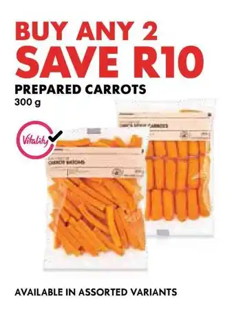 Woolworths PREPARED CARROTS 300g offer