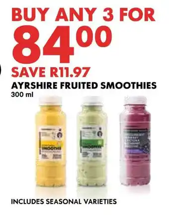 Woolworths AYRSHIRE FRUITED SMOOTHIES 300ml offer