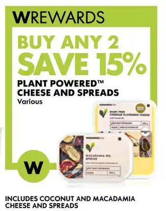 Woolworths PLANT POWERED CHEESE AND SPREADS Various offer