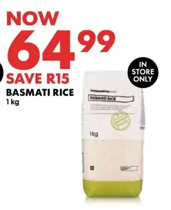 Woolworths BASMATI RICE 1kg offer
